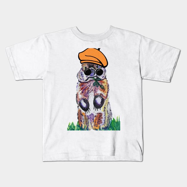 Artsy old groundhog Kids T-Shirt by Walters Mom